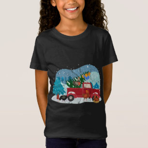 Chicken Riding Red Truck Xmas Merry Christmas T-Shirt