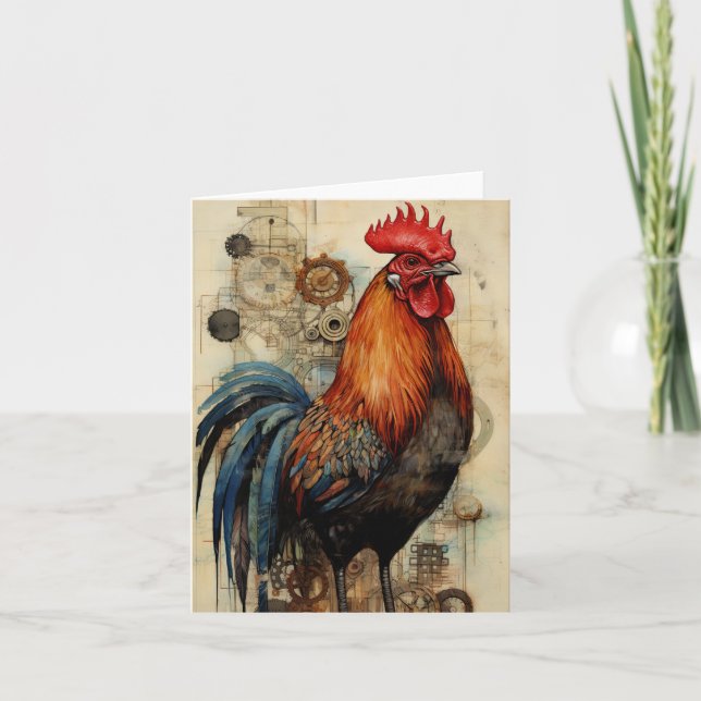Chicken Rooster Art Card (Front)