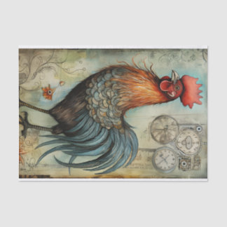 Chicken Rooster Art Vintage Decoupage Ephemera Tissue Paper