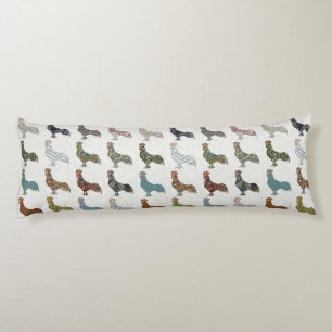 Chicken Rooster Colourful Pattern Farm Body Cushion