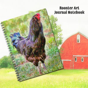 Chicken Rooster Farm Style Art Journal Notebook