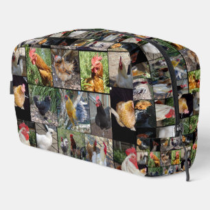 Chicken Rooster Photo Collage, Toiletries Bag