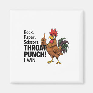 Chicken Rooster Rock Paper Scissors, Throat Punch, Magnet