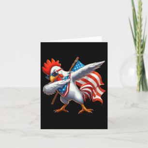 Chicken Rooster Sungles 4th Of July American Flag Card