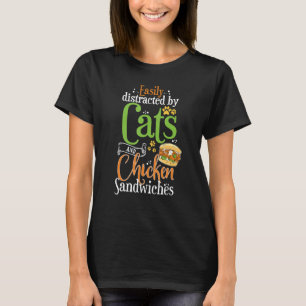 Chicken Sandwich Cats and Chicken Burger T-Shirt