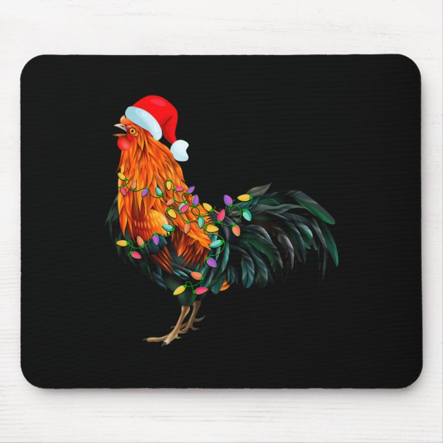 Chicken Santa Christmas Tree Funny Chicken Lover C Mouse Mat (Front)
