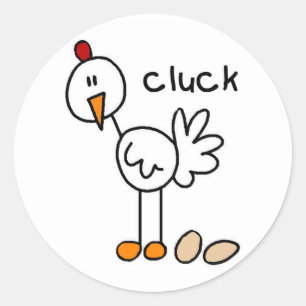 Chicken Says Cluck T-shirts and Gifts Classic Round Sticker