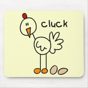 Chicken Says Cluck T-shirts and Gifts Mouse Mat
