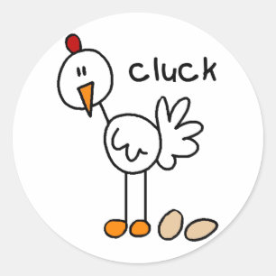 Chicken Says Cluck Tshirts and Gifts Classic Round Sticker