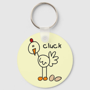 Chicken Says Cluck Tshirts and Gifts Key Ring