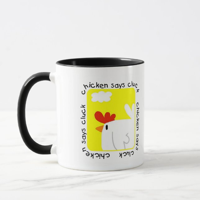 Chicken Says Cluck Tshirts and Gifts Mug (Left)