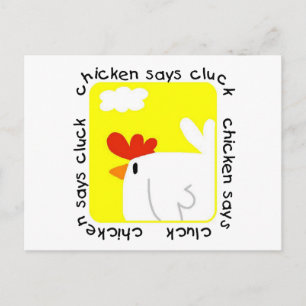 Chicken Says Cluck Tshirts and Gifts Postcard