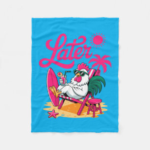 Chicken Schools Out For Summer Teacher Student Men Fleece Blanket