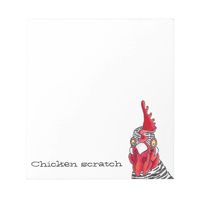 Chicken scratch paper pad funny humourous (Front)