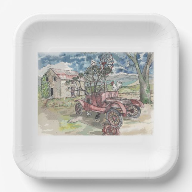 Chicken Scratch Paper Plate (Front)