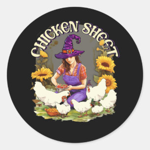 Chicken Sheet Ghost Halloween Farm Animal Farmer W Classic Round Sticker