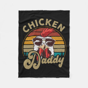Chicken-shirt Chicken Daddy Vintage 70s Chicken Da Fleece Blanket