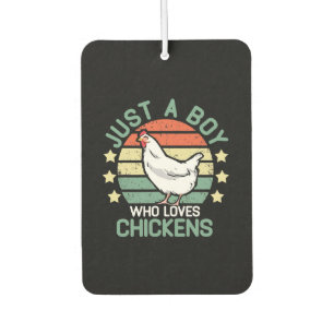 chicken shirt kids Just A Boy Who Loves Chickens Car Air Freshener