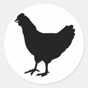 Chicken Silhouette Classic Round Sticker