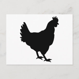 Chicken Silhouette Postcard