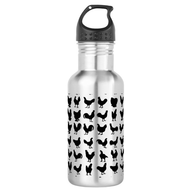 Chicken Silhouettes 710 Ml Water Bottle (Front)