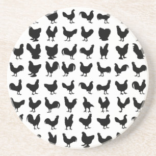 Chicken Silhouettes Coaster