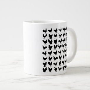 Chicken Silhouettes Large Coffee Mug