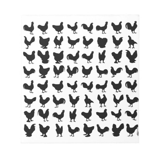 Chicken Silhouettes Notepad (Front)