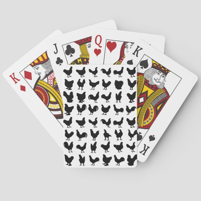 Chicken Silhouettes Playing Cards (Back)