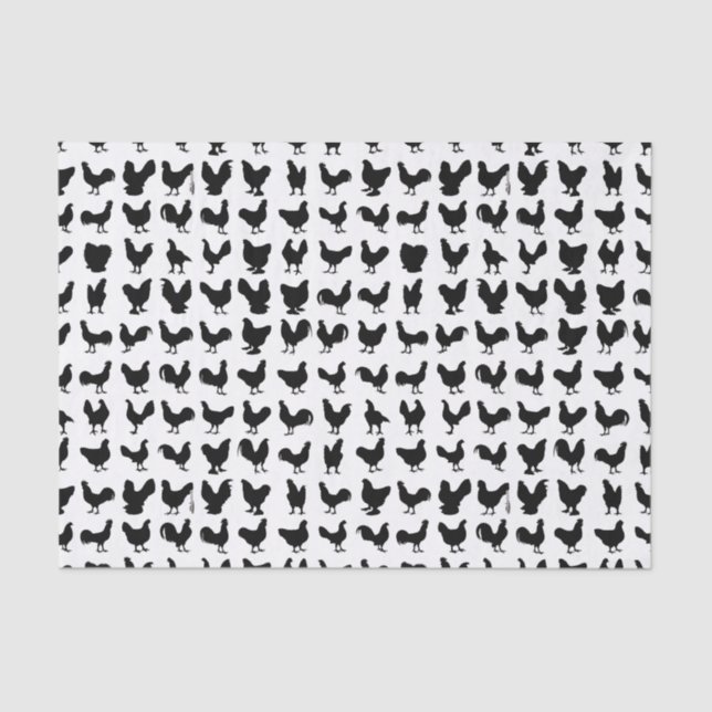 Chicken Silhouettes Tissue Paper (Front)