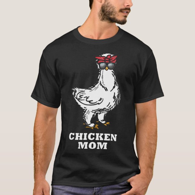 Chicken - Silkie Chicken Mum Gift Cute Sunglasses T-Shirt (Front)