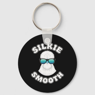 Chicken Silkie Smooth, Cool Silkie With Shades Key Ring
