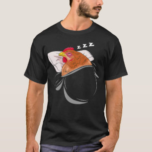 Chicken Sleeping Pajamas Nap PJs Outfit Farmer Gif T-Shirt