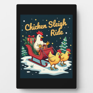 Chicken Sleigh Ride Plaque