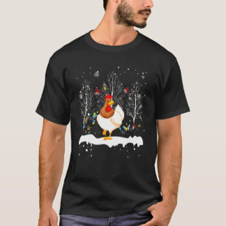 Chicken Snow Christmas Butterfly Ornament Decor T-Shirt