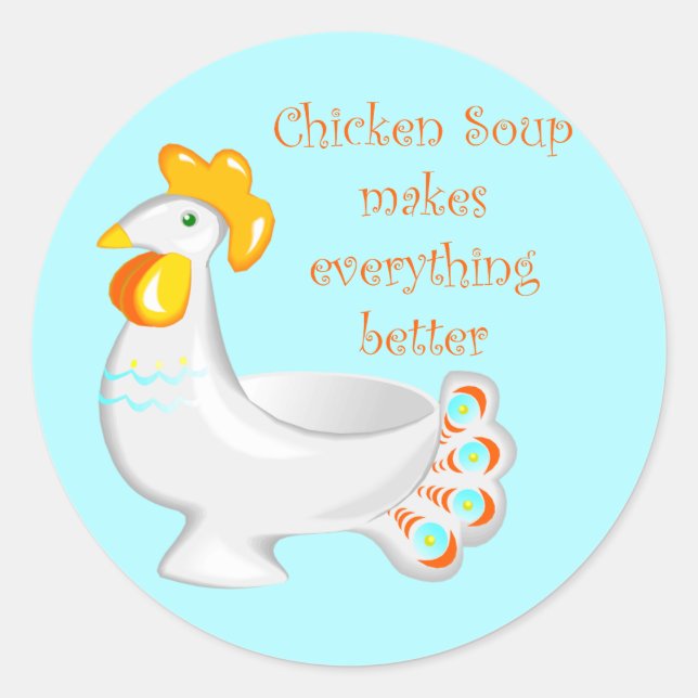 Chicken Soup Classic Round Sticker (Front)
