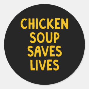 Chicken Soup Saves Lives Grandma Matzo Ll Kosher D Classic Round Sticker
