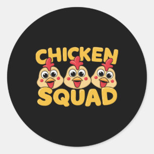 Chicken Squad Design For Chicken Lover Stuff Kids Classic Round Sticker