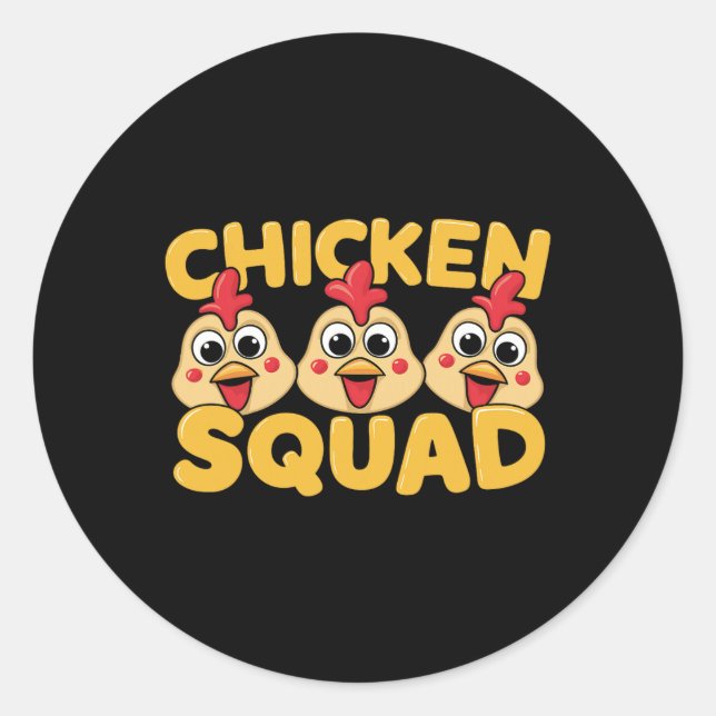 Chicken Squad Design For Chicken Lover Stuff Kids  Classic Round Sticker (Front)