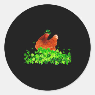 Chicken St Patricks Day Chicken Lover Irish Shamro Classic Round Sticker