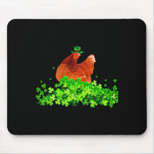 Chicken St Patricks Day Chicken Lover Irish Shamro Mouse Mat