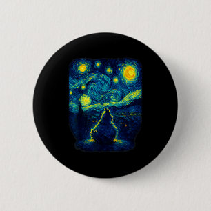 Chicken Starry Funny Night Van Gogh Farm Lover Gir 6 Cm Round Badge