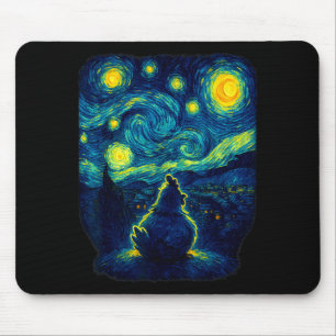 Chicken Starry Funny Night Van Gogh Farm Lover Gir Mouse Mat