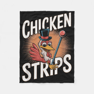 Chicken Strips Top Hat Funny Chicken Pun Fleece Blanket
