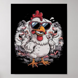 Chicken Sungles Animal Farm Funny For Farmer Men W Poster