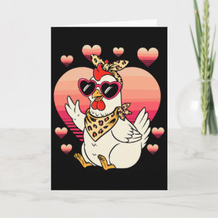 Chicken Sungles Valentines Day Chickens Card