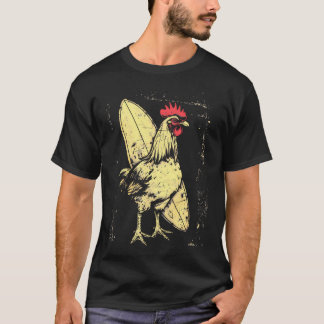 Chicken Surfboard Rooster Surfing Vintage T-Shirt