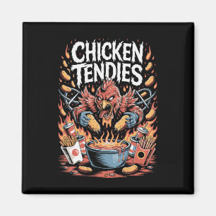 Chicken Tendies Death Metal Nd Parody Funny Foody  Magnet