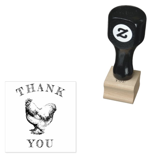 Chicken Thank You Hen Farm Eggs Rubber Stamp (Stamped)