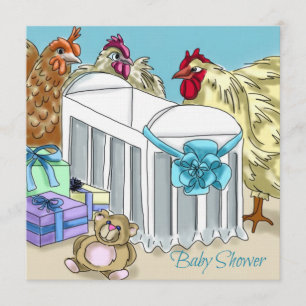 Chicken themed baby shower invitation. invitation